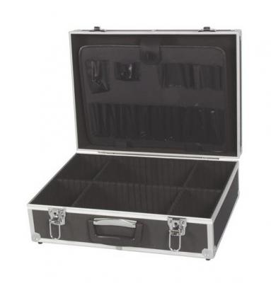 Perel 1819-N Valise avec Bords en Aluminium 455 x 330 x 152 mm Noir