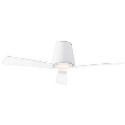 Plafonnier-ventilateur Garbi, en acier, verre et acrylique, blanc