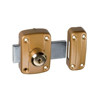 Verrou Arnov Cavith 4116A &agrave; double entr&eacute;e bronze or - ISEO - 10750001