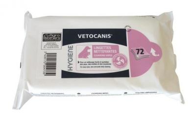 VETOCANIS Lingettes Nettoyantes Grand Format X72 Chien / Chat