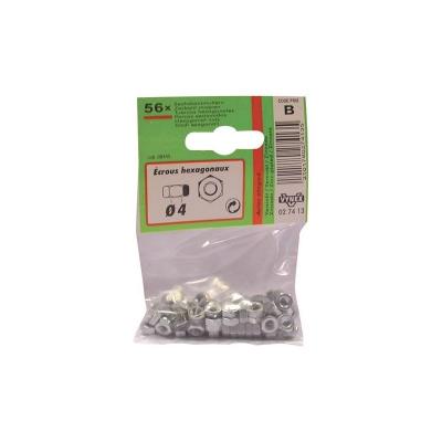 Ecrou hexagonal - acier zingu&eacute; - 6 pans - D: 5 mm