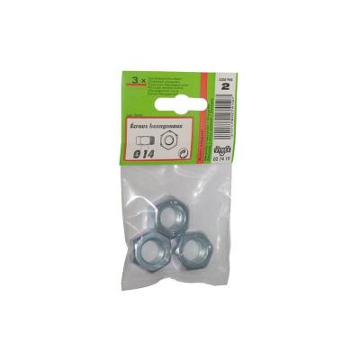 Vynex - Ecrou &agrave; 6 pans diam&egrave;tre 14 mm, 3pi&egrave;ces