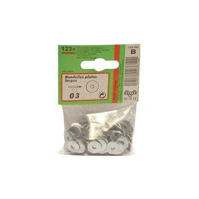 Rondelle plate large - acier zingu&eacute; - 6 mm - vynex