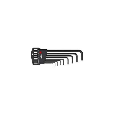 Wiha Jeu de cl&eacute;s m&acirc;les en &eacute;tui Classic Six pans, 9 pcs, oxyd&eacute; noir (06386)
