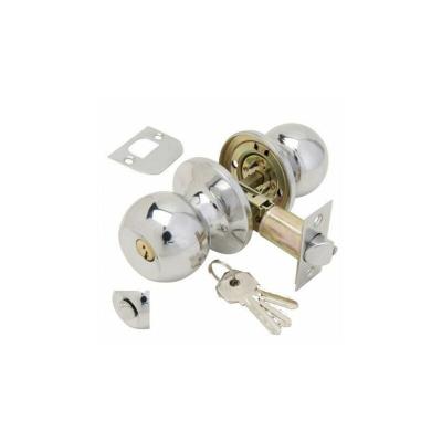 Wolfpack 3030500 - bouton avec cl&eacute; loquet pour porte d'entr&eacute;e, chrom&eacute;