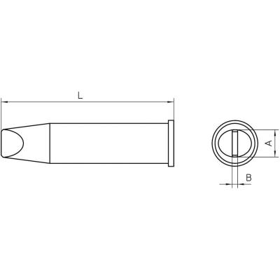 XHT E Panne de fer &agrave; souder forme de burin Taille de la panne 7.6 mm Contenu
