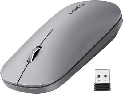 Souris PC UGREEN Ultra Slim Portable - Sans fil/USB/Gris 