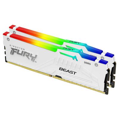Kingston FURY Beast RGB 64 Go (2 x 32 Go) DDR5 6400 MHz CL32 - Blanc
