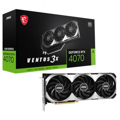 MSI - Nvidia - Carte Graphique - GeForce RTX 4070 VENTUS 3X OC - 12Go