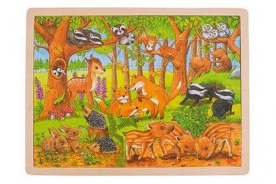 Goki- Puzzle B&eacute;b&eacute;s Animaux dans la for&ecirc;t 48 Pieces, 57734, Multicolore