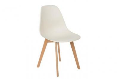 Sklum - Chaise Scand Nordic Beige Cr&egrave;me - Beige Cr&egrave;me