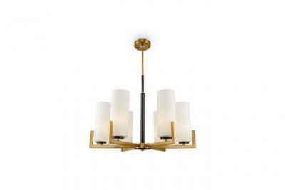 Maytoni Fortano lustre &agrave; 6 lampes abat-jour verre