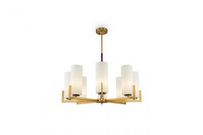 Maytoni Fortano lustre &agrave; 8 lampes abat-jour verre