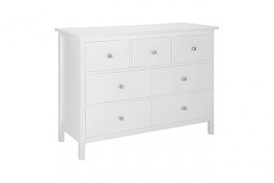 Vente-unique Commode ALBANE - 7 tiroirs - Pin blanc