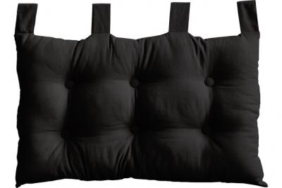 T&ecirc;te de Lit 70 x 45 cm lola 100% coton suspension par 4 pattes - noir