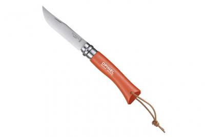 Couteau Baroudeur N&deg;7 - Lame 8 Cm Orange Avec Lien En Cuir
