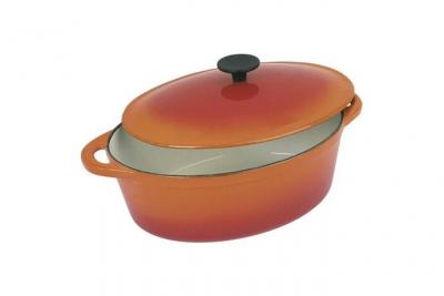 Gers equipement Cocotte fonte &eacute;maill&eacute;e ovale orange 9L T.U