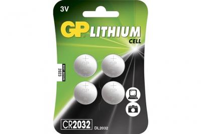GP CR2430&nbsp;Pile bouton au lithium, 3&nbsp;V, Blister de 4