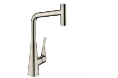 Robinet mitigeur de cuisine avec bec extractible et 1 jet Metris Select M71 acier Hansgrohe