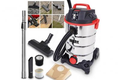 Aspirateur Industriel tout usage Hecht 8335 Z - Puissant 1400W - R&eacute;cipient en acier inoxydable 35L