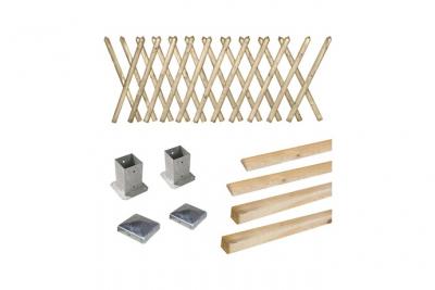 Kit cl&ocirc;ture en bois Prunus H 80 &agrave; fixer