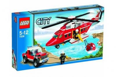 Lego - 7206 - jeu de construction - lego city - l 'h&eacute;licopt&egrave;re des pompiers