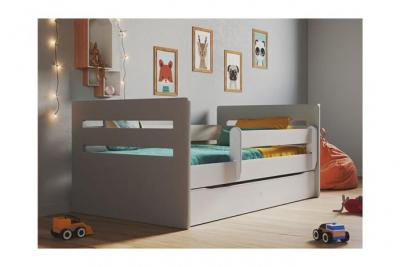 Kocot Kids - Lit Tomi mix gris tiroir et matelas inclus 180/80
