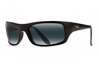 Maui jim peahi noir brillant gris neutre polar+ - large-extra large 
