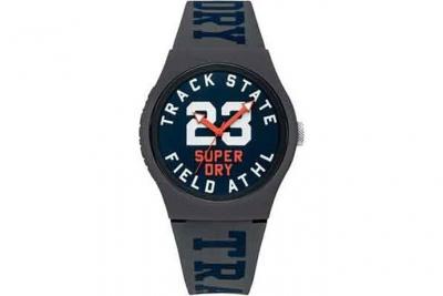 Montre Superdry SYG182UE - Montre Silicone Grise Cadran Bleu Homme