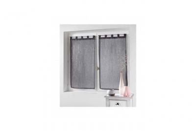 Paire droite passants 2 x 60 x 160 cm voile sable applique filiane Anthracite