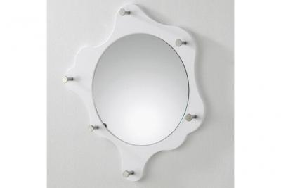 Garderobe murale ronde avec miroir 6 crochets en acier