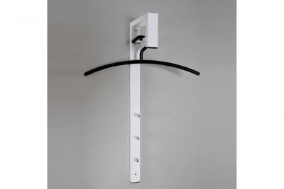 Pat&egrave;re murale verticale 3 accroches et barre pour ceintre 70x20cm pratico - blanc