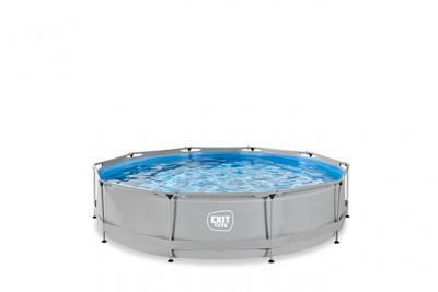 Piscine EXIT Soft Grey &oslash;360x76cm avec pompe filtrante - gris