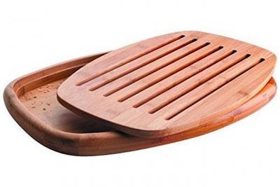 Lacor 60491 planche &agrave; d&eacute;couper le pain bambou 40 x 27 x 3 cm