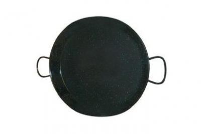 La Valenciana 10 cm, po&ecirc;le &agrave; Paella en Acier &eacute;maill&eacute; Noir, Noir, 42 cm