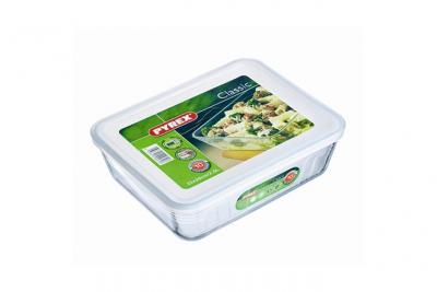 Pyrex - Plat rectangulaire avec couvercle plastique - 25x20 cm
