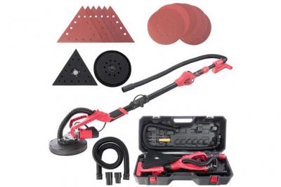 Arebos Ponceuse Girafe &Oslash; 225 mm Barre t&eacute;lescopique T&ecirc;te Pivotante (Double Pad)