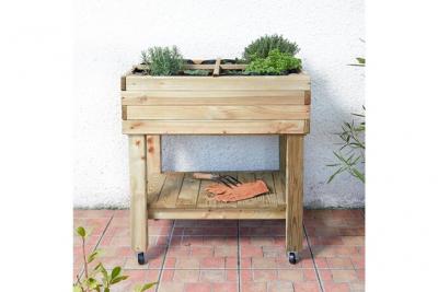 Potager sur pied en bois - CEMONJARDIN - Carr&eacute; - Id&eacute;al pour entretenir facilement son potager