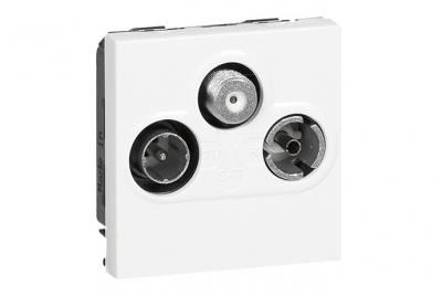 Legrand 078786 Mosaic TV-R FM et DAB Prise, 2 Modules, Blanc