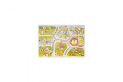 Puzzle en bois &agrave; pousser, o&ugrave; est mon pet