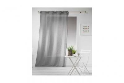 Panneau a oeillets 140 x 280 cm effet lin tisse haltona Gris