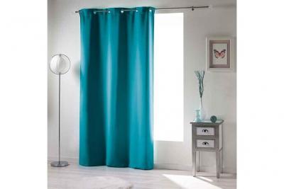 CDaffaires Rideau a oeillets 140 x 240 cm occultant uni occult Bleu
