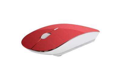 Souris Ultra Plate pour MAC Sans Fil USB Universelle Capteur Optique 3 Boutons Couleurs (ROUGE)