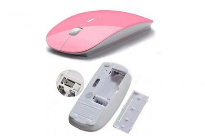 Souris Ultra Plate pour PC MSI Sans Fil USB Universelle Capteur Optique 3 Boutons Couleurs (ROSE)