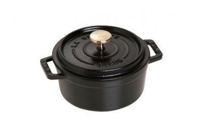 Cocotte Fonte Emaill&eacute;e Ronde Noir 12cm - 0,40L