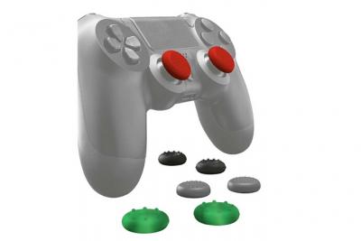 Trust GXT 262 Kit de 8 Appui-pouces pour Manette PlayStation 4 - Noir/Rouge/Vert/Gris