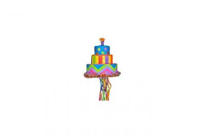 Amscan pi&ntilde;ata g&acirc;teau d'anniversaire arc-en-ciel 30x33 cm