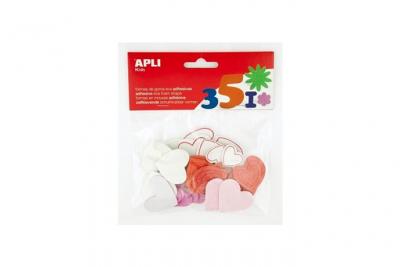 Apli pochette de 52 coeurs mousse - adh&eacute;sive a paillettes spi-234529