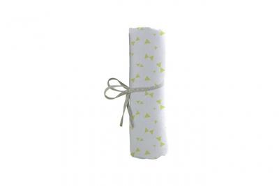 Babycalin drap housse jersey b&eacute;b&eacute; 70 x 140 cm imprim&eacute; noeuds vert
