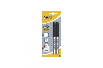 Blister 2 Feutres Bic textile noir